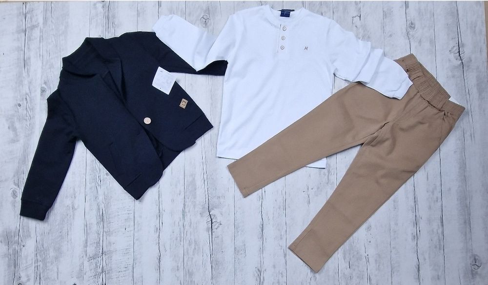 Garnitur chlopiecy bawełniany Marynarka i spodnie 92/98