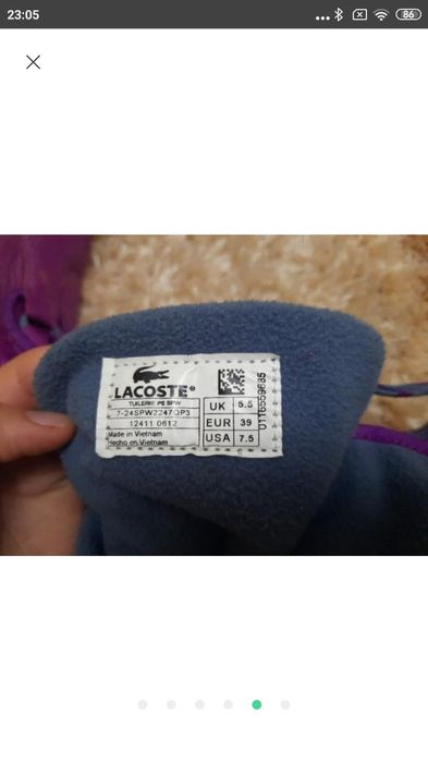 Сапоги сапожки спортивные Lacoste оригинал кожаные