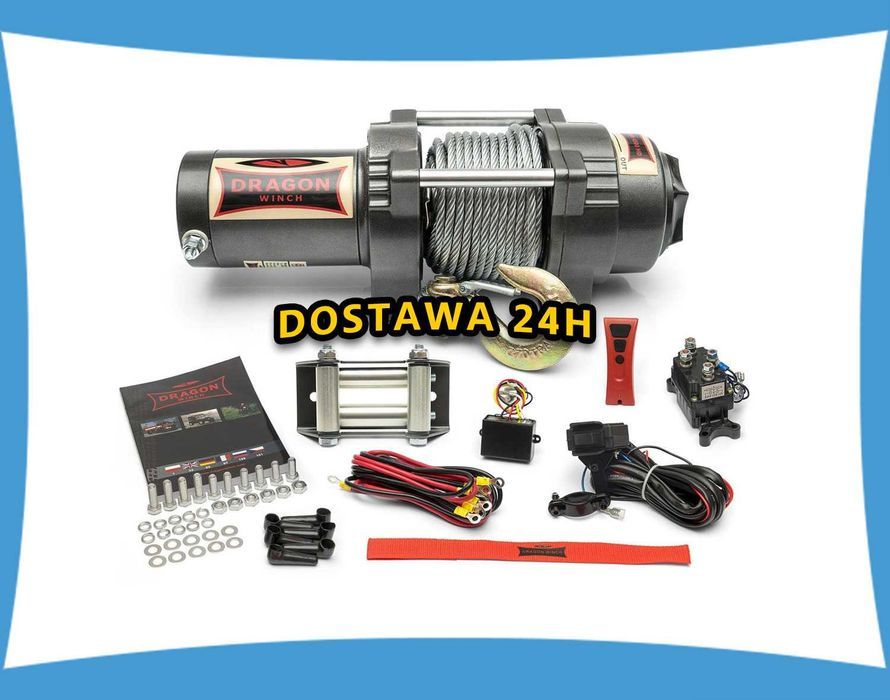 2,2T WYCIĄGARKA DRAGON 12V ELEKTRYCZNA wciągarka linowa pługa quada