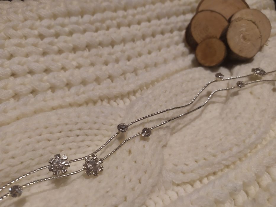 Opaska ozdoba doi włosów na studniówkę wesele srebro