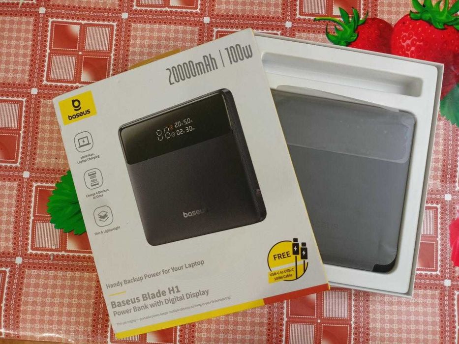 Павербанк Baseus Blade H1 20000 mAh 100W модель PPBLD100HD / Powerbank Базеус Блейд 100 Вт для ноутбуков