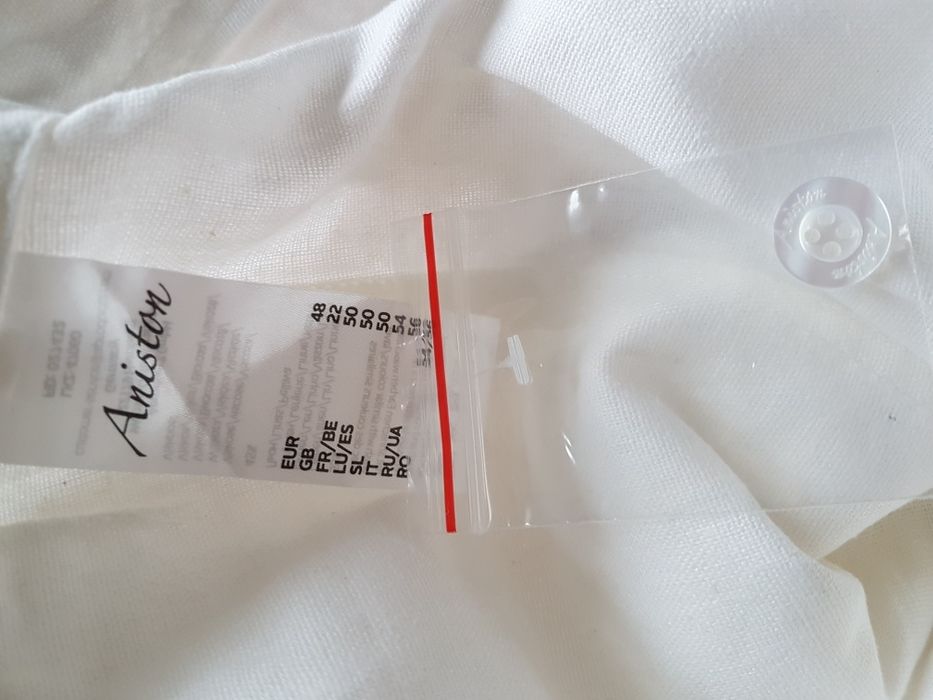 48 4XL Aniston Casual spodnie lniane viskoza szwedy białe lato