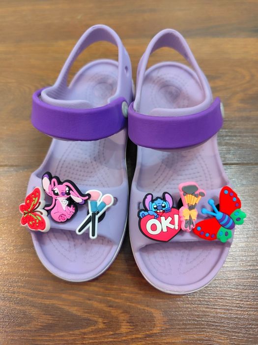 Crocs c12 29 30 sandały na rzepy wodoodporne z przypinkami stitch ange