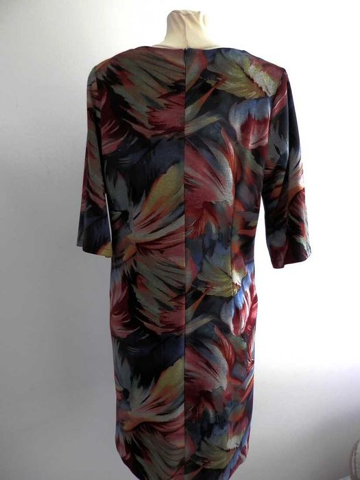 Sukienka Wizytowa Dżersejowa Jersey Kolory Ciepłe Wiskoza 44