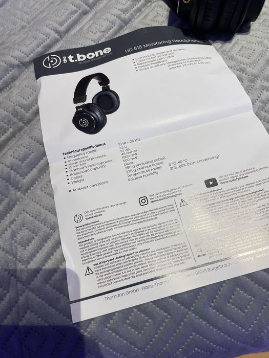 Headphones Studio T Bone HD 815