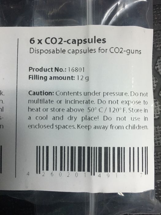 Paintball air soft 6xCO2 capsules (12g)  9 embalagens
