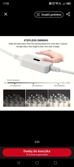 Taśma LED 5m z czujnikiem ruchu biały zimny