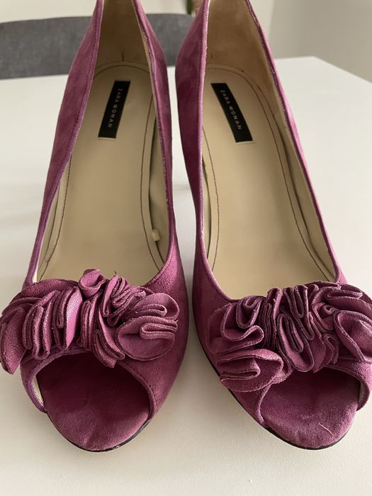 Sapatos lilás salto medio Zara