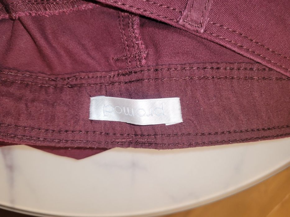 Damskie spodnie promod bordowe 44 proste nogawki
