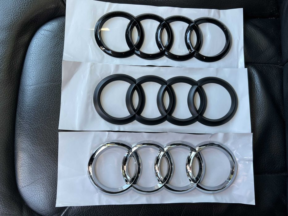 Эмблема шильдик значок кольца Audi A1 A3 A4 A5 A6 A7 A8 Q2 Q3 Q5 Q7 Q8