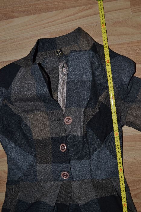 Sukienka elegancka biurowa krata kratkę S XS 34 36
