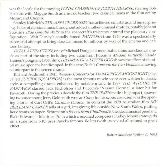 4 CDs Classical Film Themes 2001 – Edição Inglesa - Como Novos!