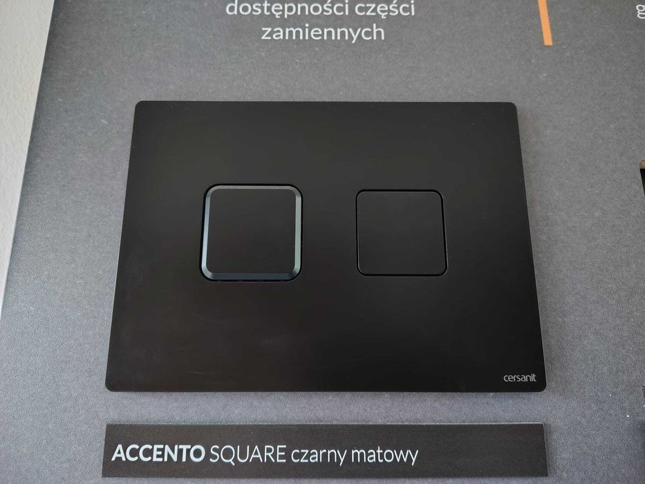 przycisk do stelaża cersanit accento squere czarny mat