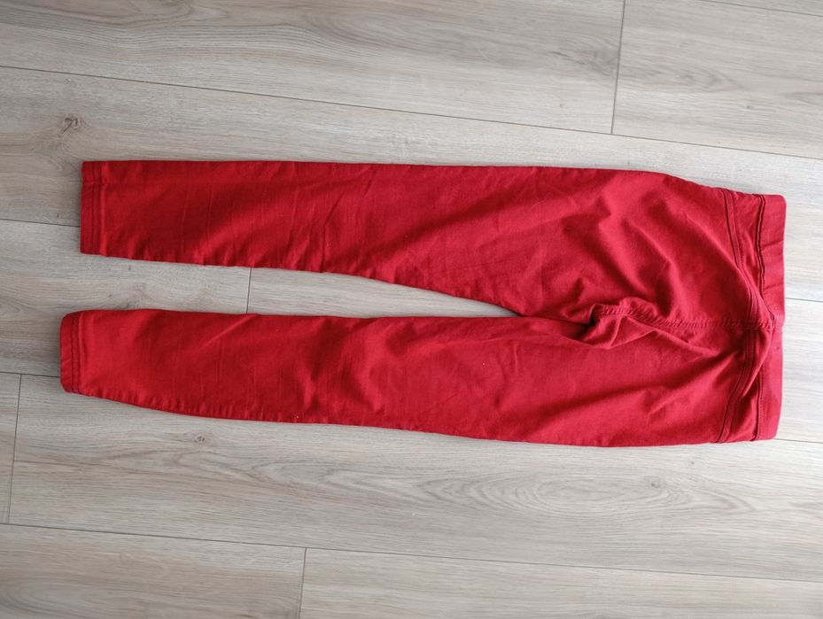 Drywash czerwone spodnie damskie 36 S rurki legginsy