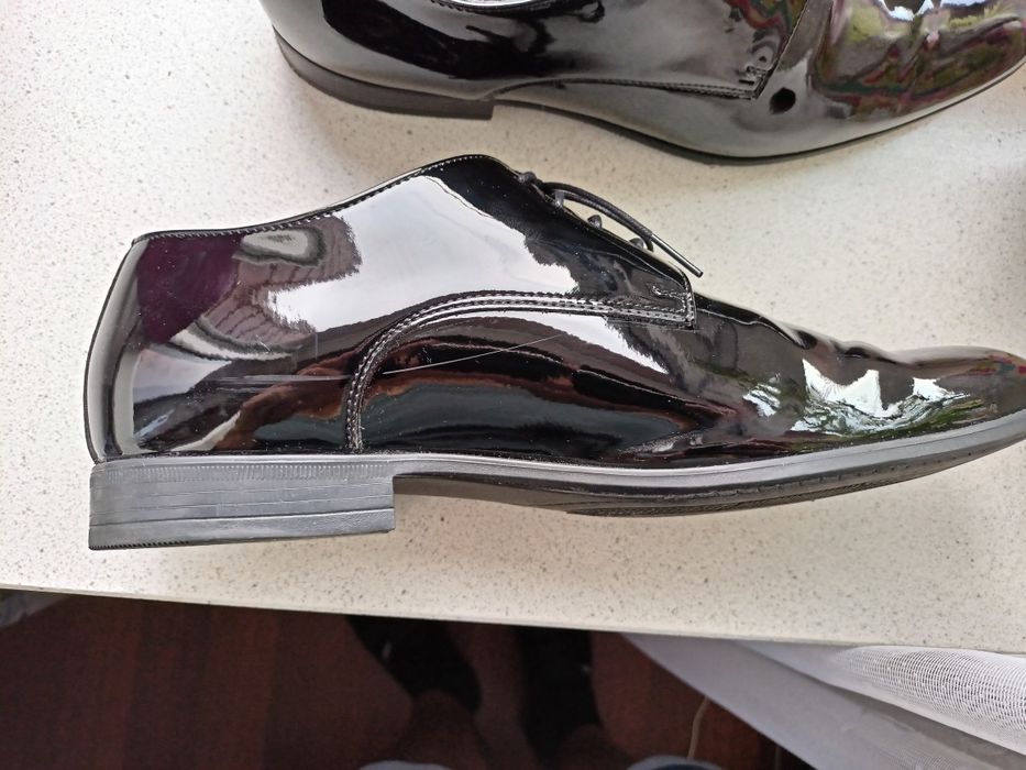 Buty lakierowane czarne ślub, wesele