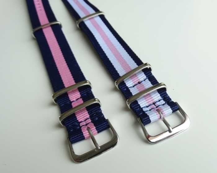 Pasek do zegarka nylonowy NATO 18mm różowy pink