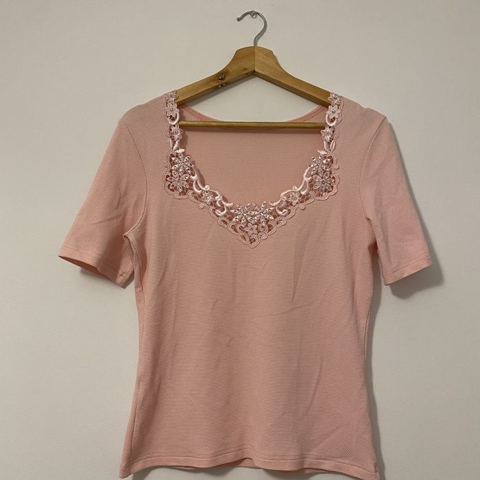 Rozowa bluzka z krotkim rekawem 40 L