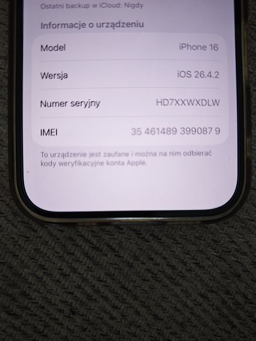 iPhone 16 256 GB - BIAŁY