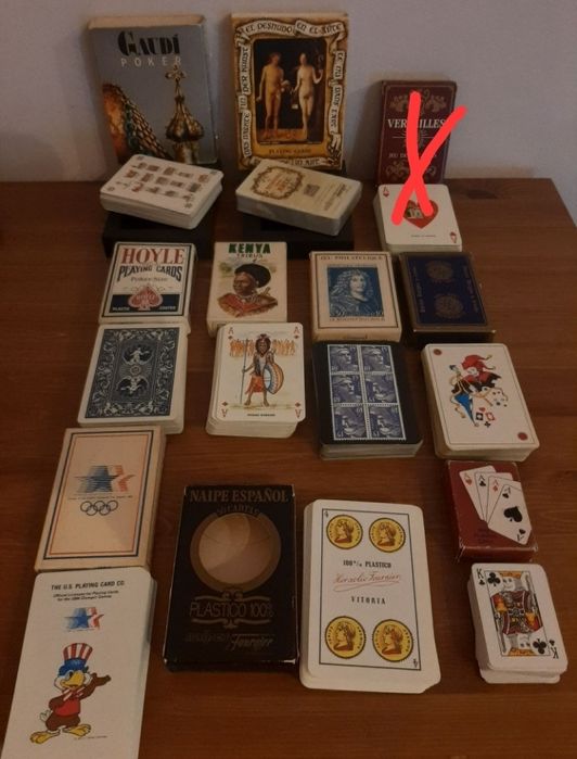 Naipes cartas tarot fournier gaudi caixa madeira baralhos mini baralho