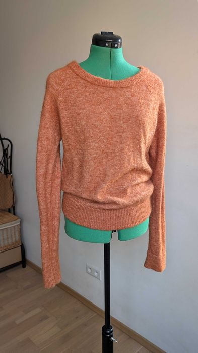 Culture L sweter z alpaki i wełny, puszysty karmel, oversize