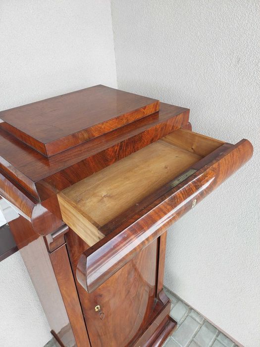 Stary słupek cylindryczny szafka biedermeier XIXw antyk F050