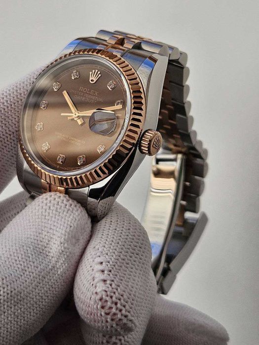 Жіночий механічний годинник Datejust Chocolate Diamond 36 mm- Lady