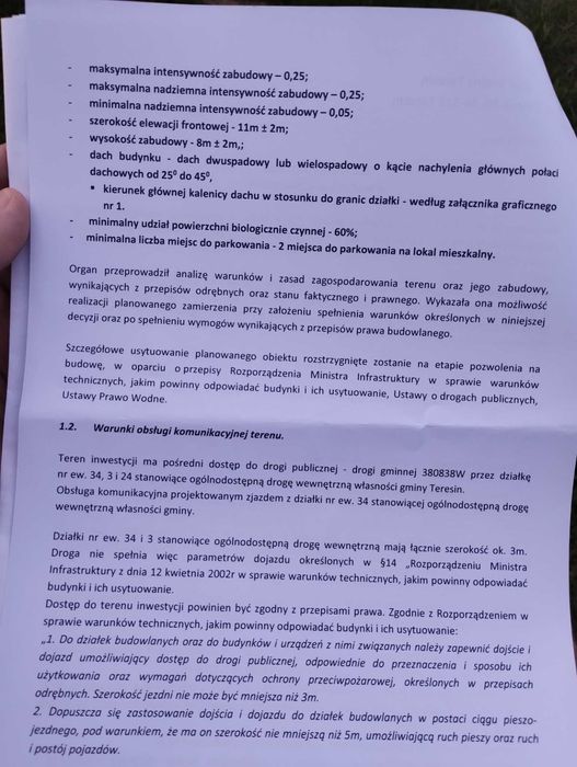 Działka budowlana 1168 m2 Nowy Mikołajew Gmina Teresin