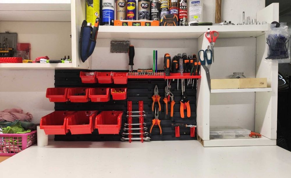 Wytrzymała XXL Ścianka Tablica Narzędziowa Do Warsztatu +Gratis Kuwety