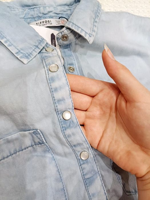 Camisa comprida de ganga
