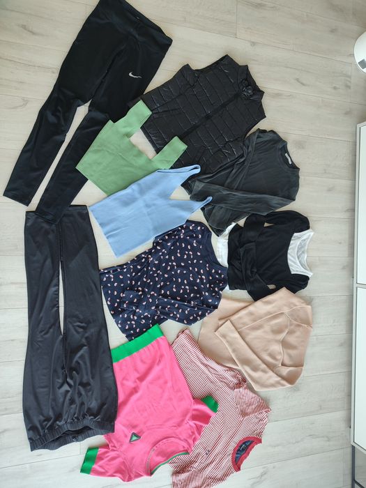 Пакет одягу S/M:H&M, Mango жилетка, топи, штани, худі – стильний набір у хорошому стані