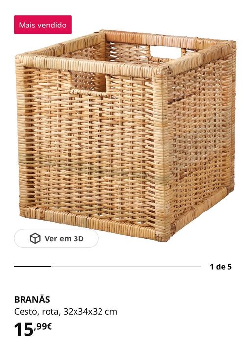 Móvel Kalax efeito Carvalho com cestos em vime marca IKEA