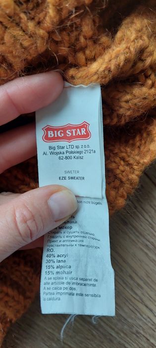 Big Star r.M rudy golf, bezrękawnik, duży kołnierz