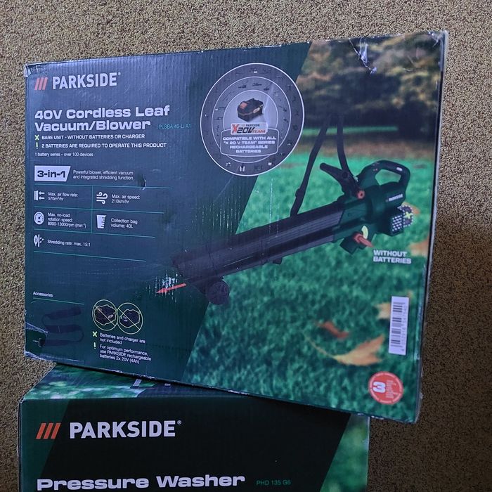 Dmuchawa/odkurzacz do liści Parkside 40v  Nowa