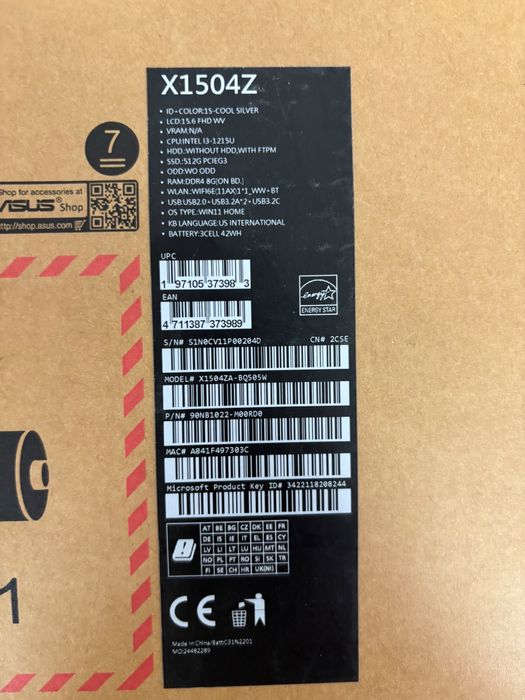 Asus Vivobook X1504Z  dysk SSD512G NOWY!!!
