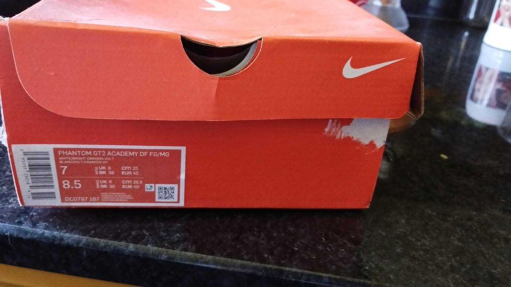 Chuteiras nike gt2 phantom academy DF FG/MG red yellow white