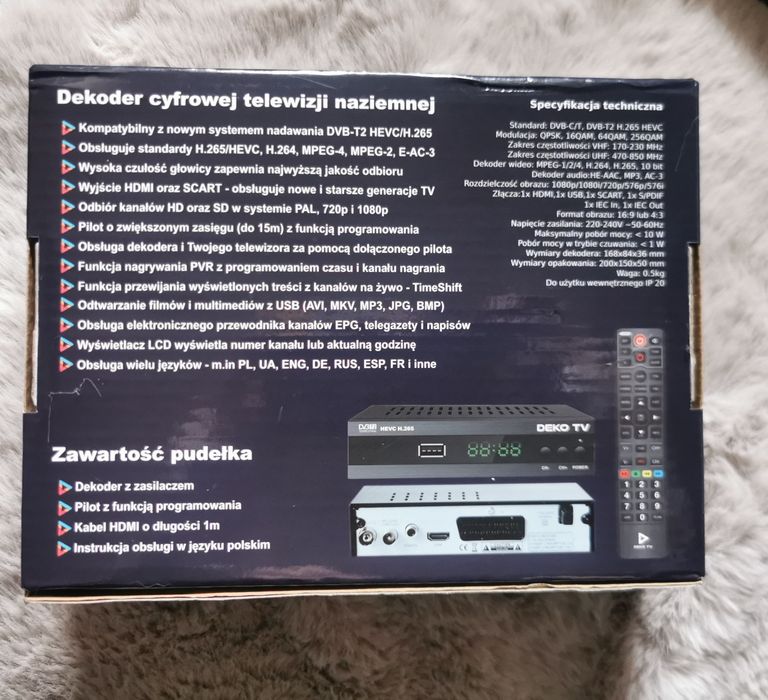 Tuner Dekoder DVD-T2 DEKO TV