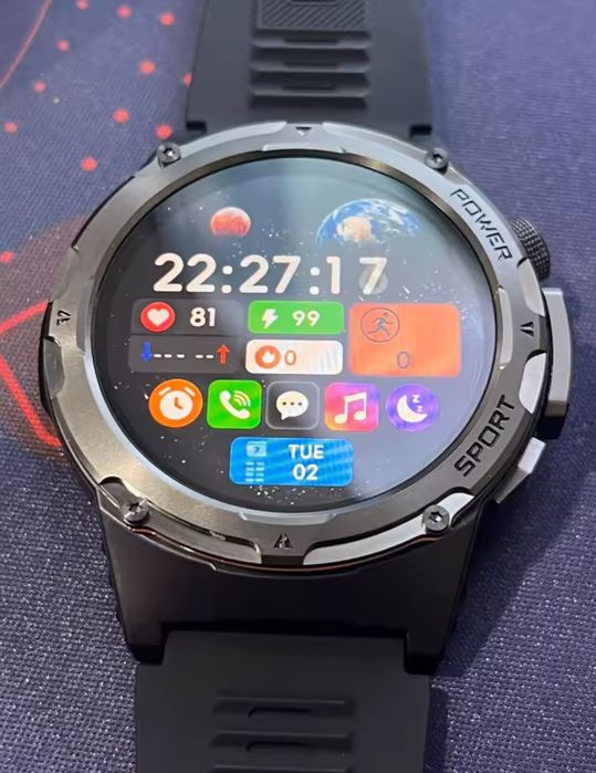 Смарт часы GPS,NFC,500 mAh,AMOLED,лазерный и ультрафиолетовый фонарик.