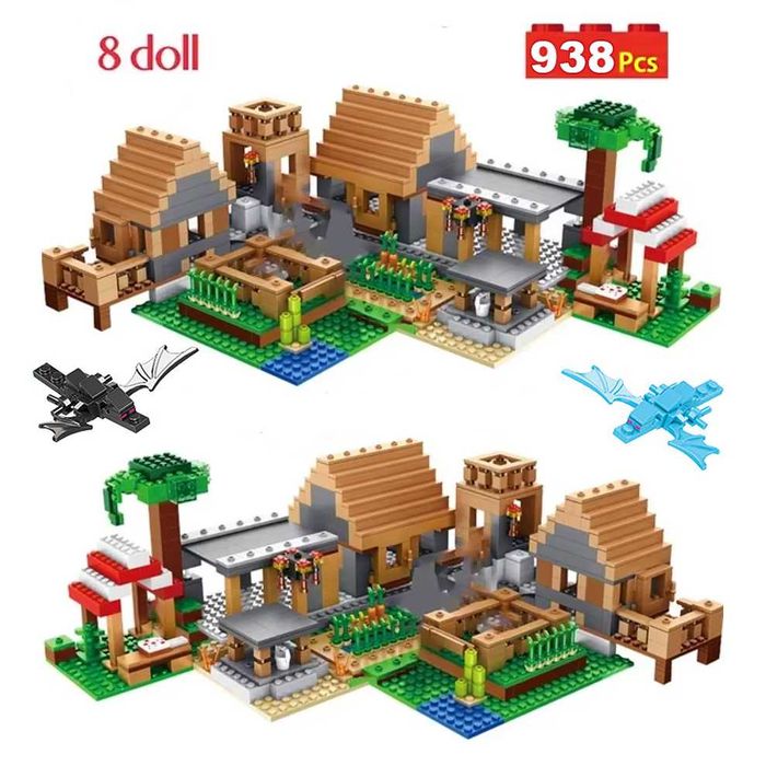 Лего Майнкрафт Деревня жителей с Драконами, 938 деталей Lego MINECRAFT