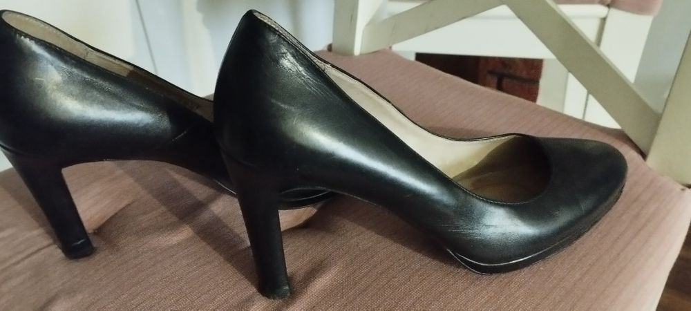 Buty czółenka botki czarne 38 Ryłko skóra