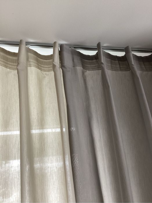 Firany zasłony okna  Ikea 5m 80 cm  beż lub  popielaty