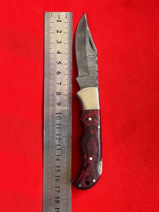 Пакистанский складной нож из Дамасской стали с чехлом
