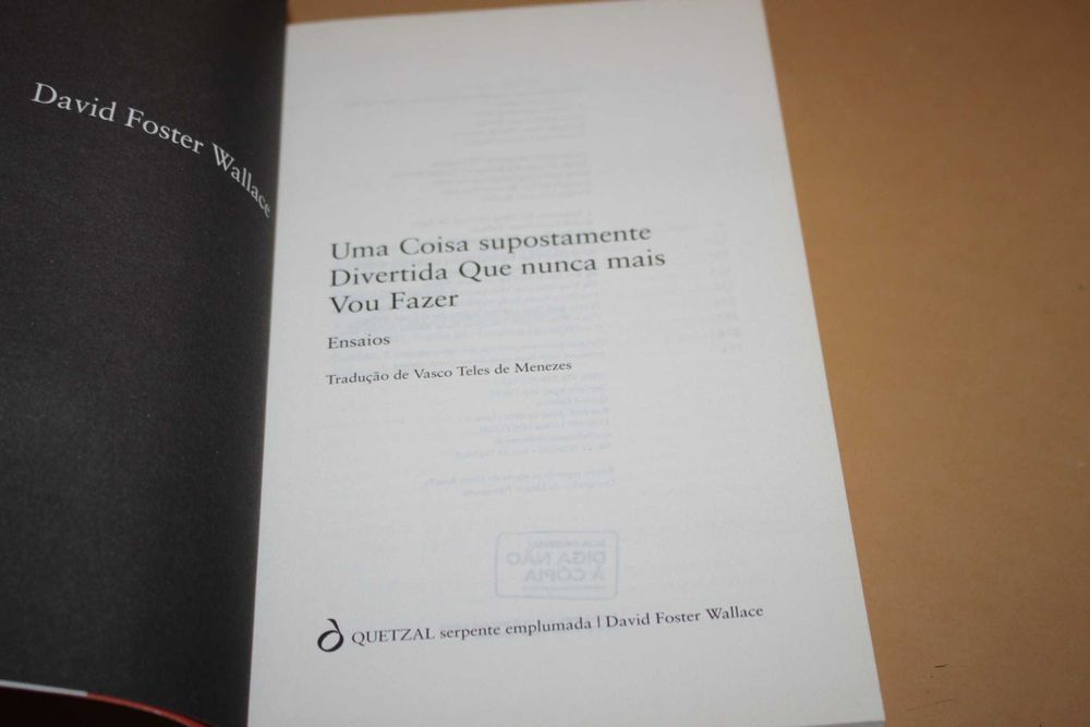 Uma Coisa Supostamente Divertida Que Nunca Mais Vou Fazer// D. F. W.