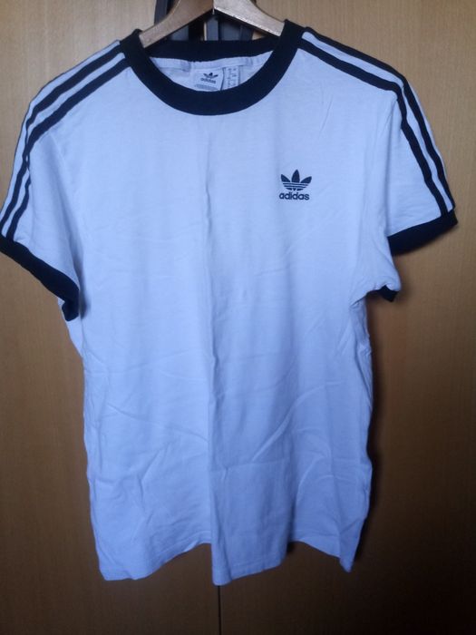 Koszulka bluzka adidas biała 3-stripes 3 paski S/M