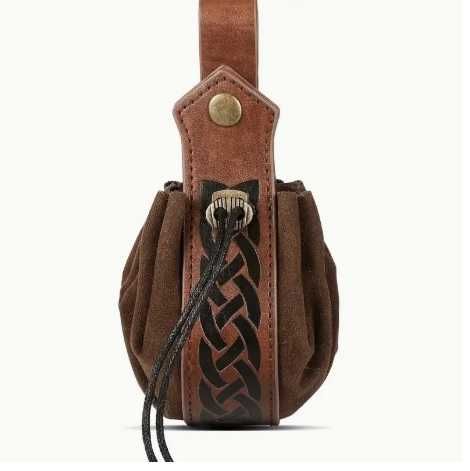 Sakiewka brązowa skóra cosplay średniowieczny Nowa