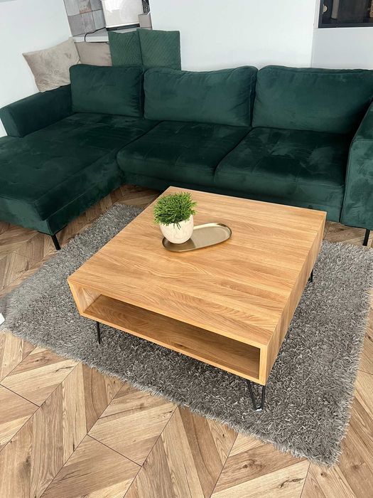 Stół kawowy dąb KWADO natural  80cm x 80cm x 40cm LITE DREWNO