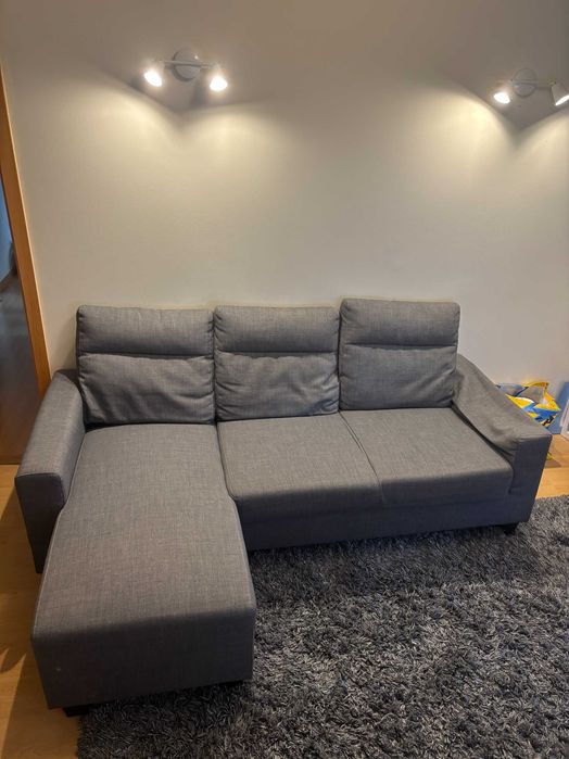 Sofá de 3 Lugares com Chaise Longue IKEA (Modelo KNISLINGE) — Para Desimpedir