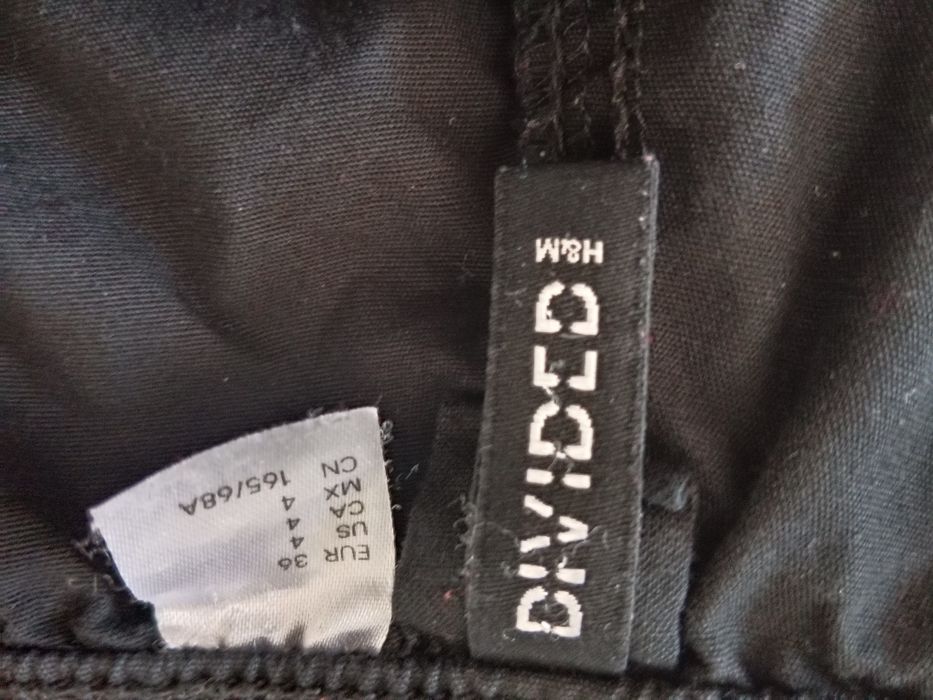 Czarne spodnie bojówki H&M 36 38 S M kieszenie