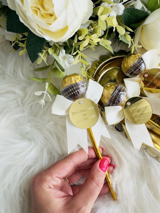 Lizak podziękowania dla gości ślub wesele chrzest roczek upominki