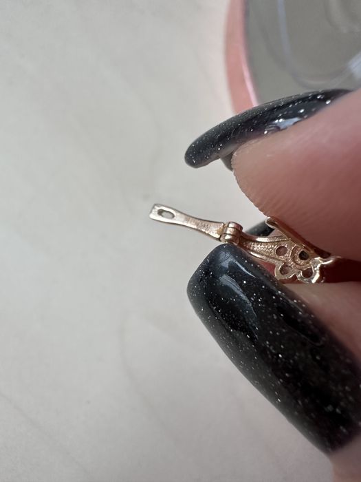 Серьги золото с фианитами детские