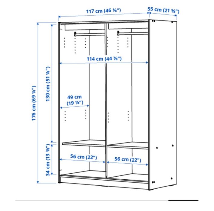 Roupeiro branco com portas decorrer